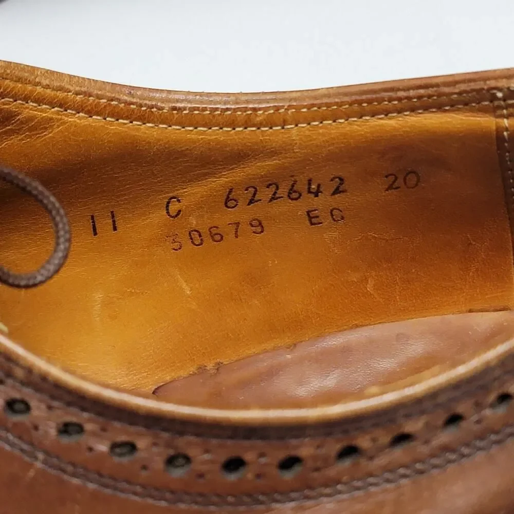 Men's Classic Brown Leather Sole Oxfords Size 11